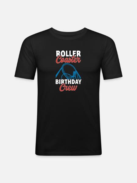 Achterbahn Rollercoaster Freizeitpark - Männer Slim Fit T-Shirt - Schwarz