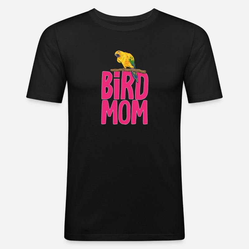 Perruche, Perroquet, Perruche, Oiseau - T-shirt près du corps Homme - noir