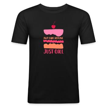 Cake Hotline Just Call Pasty Baking Cake Artist - Men's Slim Fit T-Shirt - black - Front - Nik (191cm)
