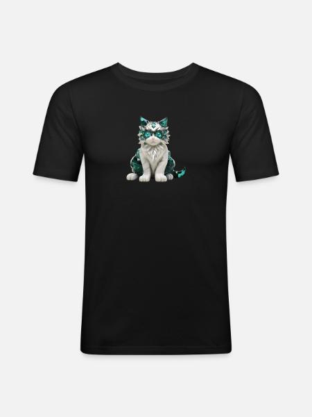 Birthstone Cat May - Men's Slim Fit T-Shirt - black