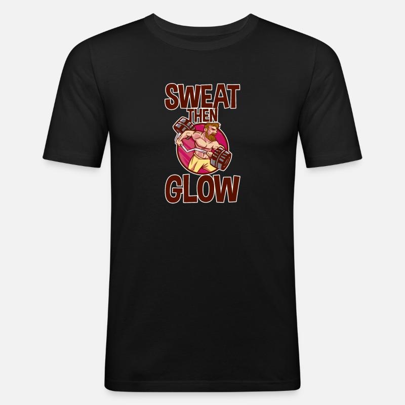 Sweat Then Glow 2 - Männer Slim Fit T-Shirt - Schwarz