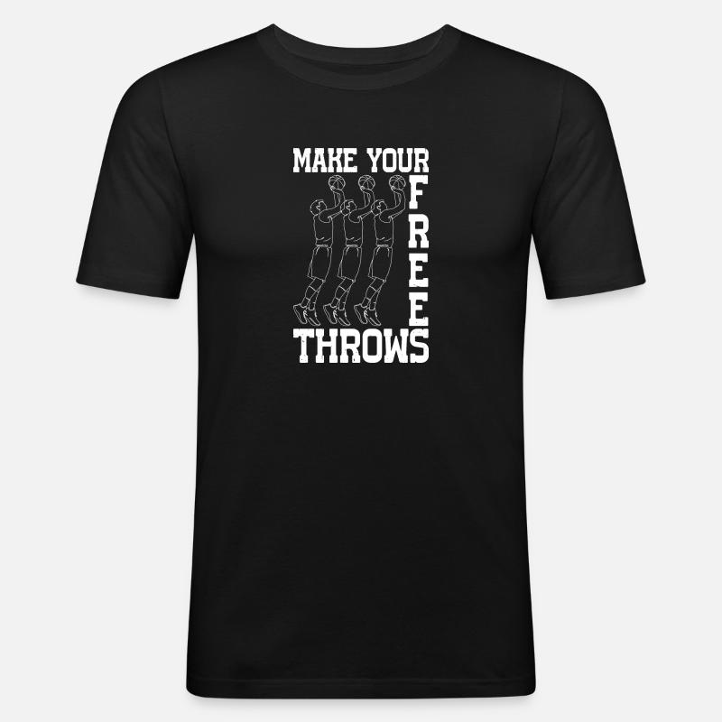 Make Your Free Throws 6 - Männer Slim Fit T-Shirt - Schwarz