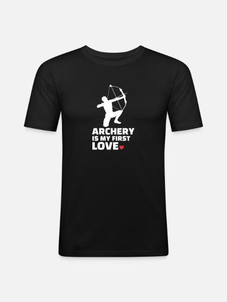 I love archery stylish archery - Men's Slim Fit T-Shirt - black