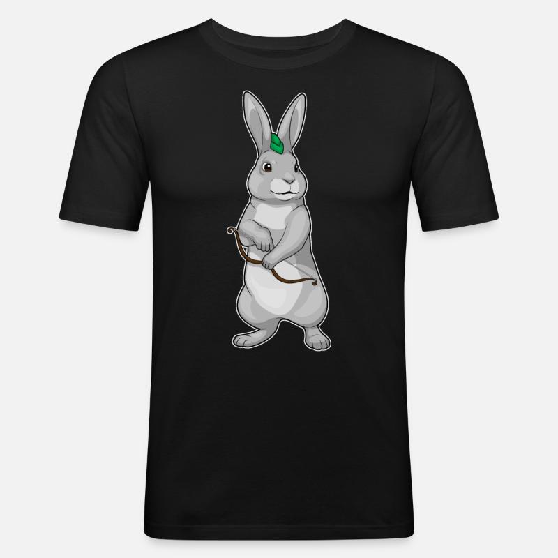 Hase Bogenschütze Bogen - Männer Slim Fit T-Shirt - Schwarz