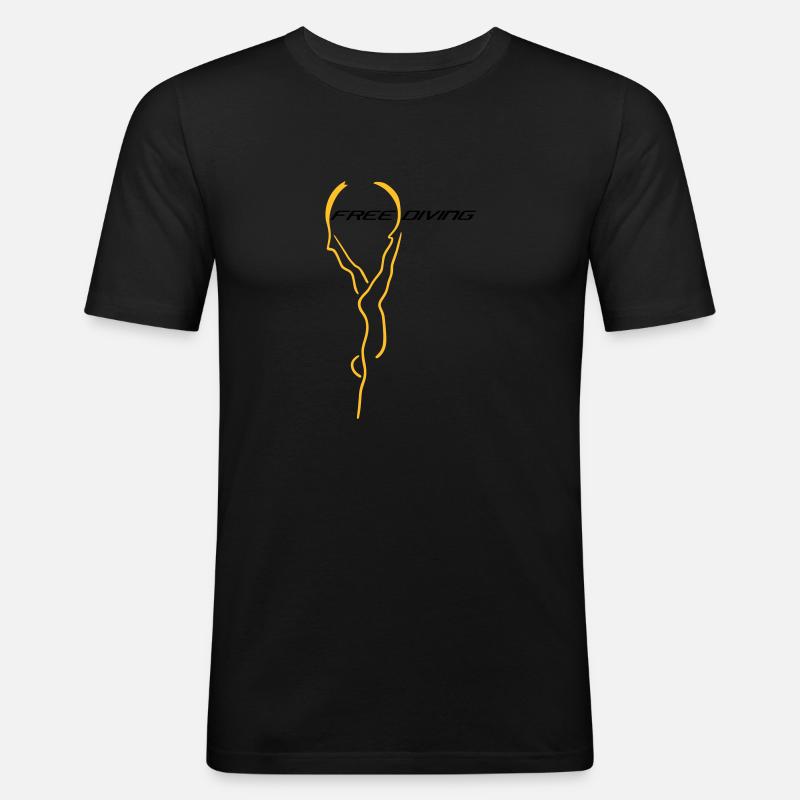 Freediving - Männer Slim Fit T-Shirt - Schwarz