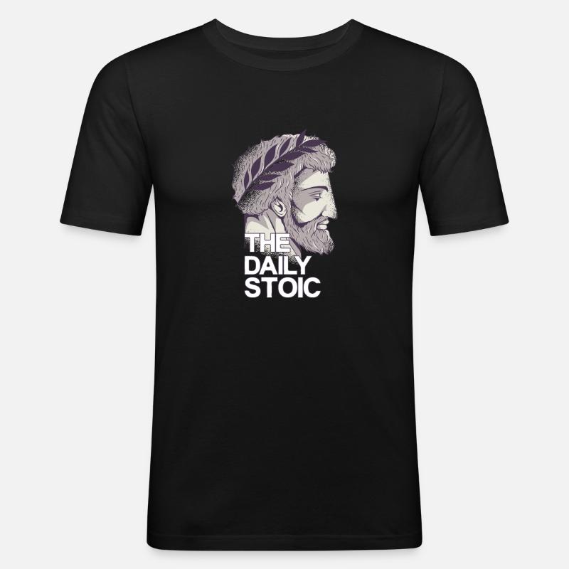Marcus Aurelius | Le stoïque quotidien - T-shirt près du corps Homme - noir
