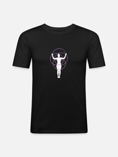 Hulahoop Silhouette - Männer Slim Fit T-Shirt - Schwarz