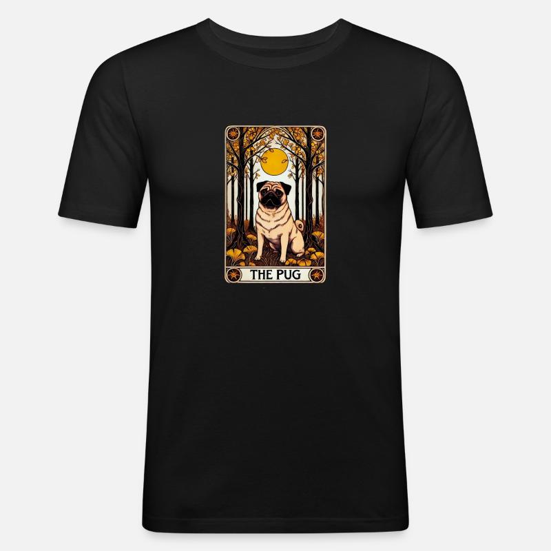 Der Mops - Männer Slim Fit T-Shirt - Schwarz