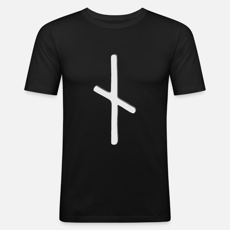 Futhark Runenalphabet Nautiz - Männer Slim Fit T-Shirt - Schwarz
