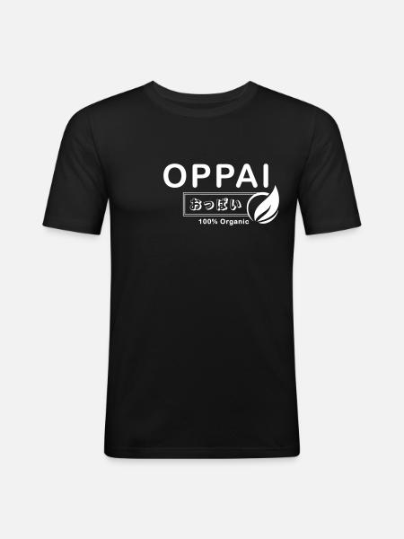O-p-p-a-i 100% Organic - Men's Slim Fit T-Shirt - black