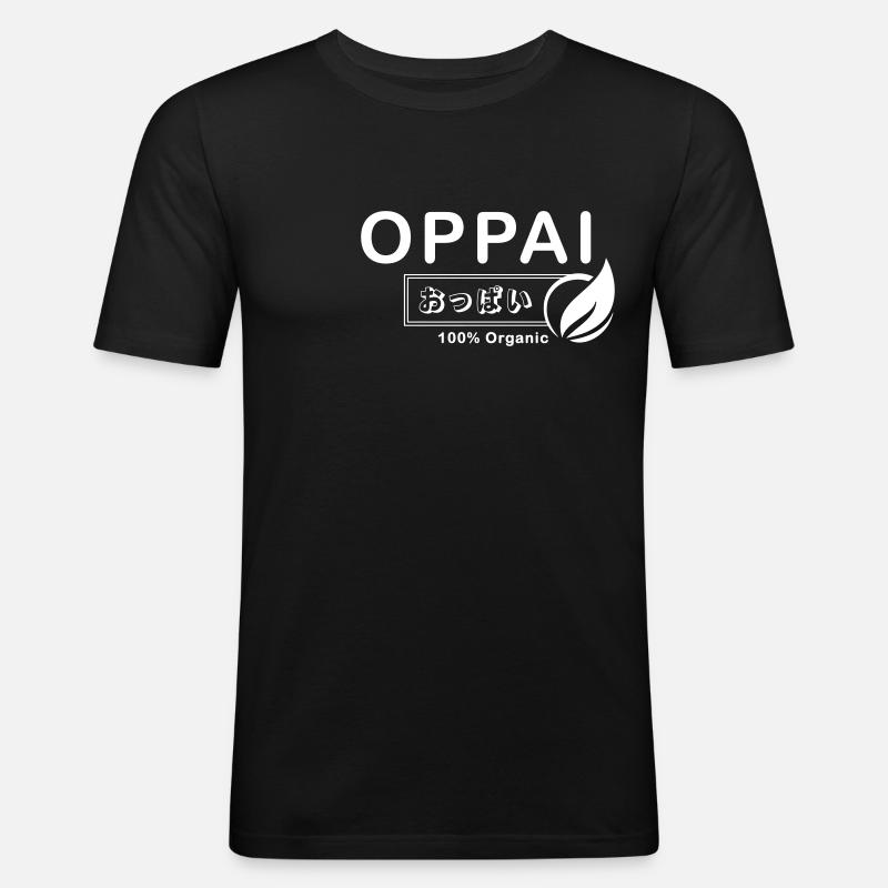 O-p-p-a-i 100% Organic - Männer Slim Fit T-Shirt - Schwarz