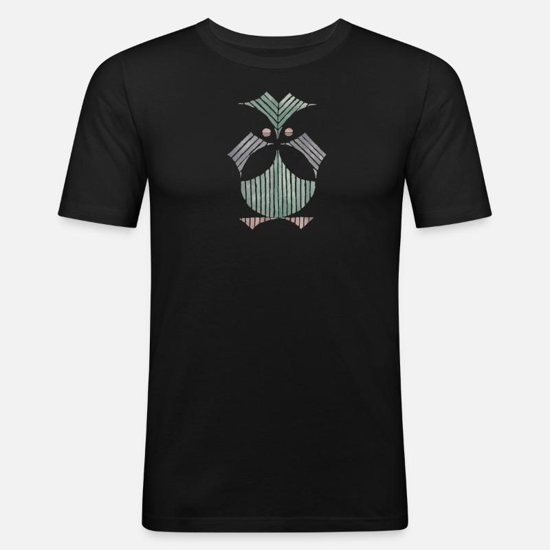Eule Anima #3 - Männer Slim Fit T-Shirt - Schwarz