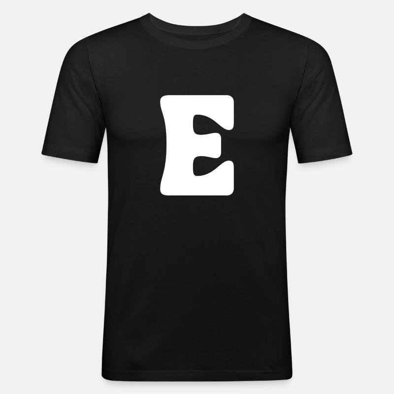 E - Männer Slim Fit T-Shirt - Schwarz