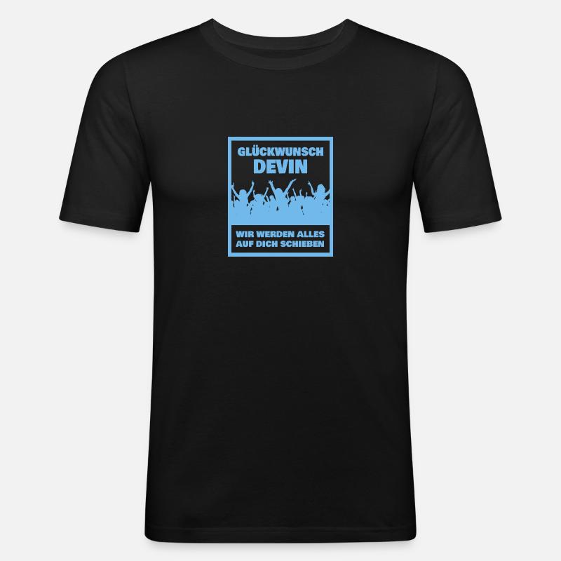 Devin - Männer Slim Fit T-Shirt - Schwarz