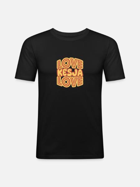 First name Kesja - Men's Slim Fit T-Shirt - black