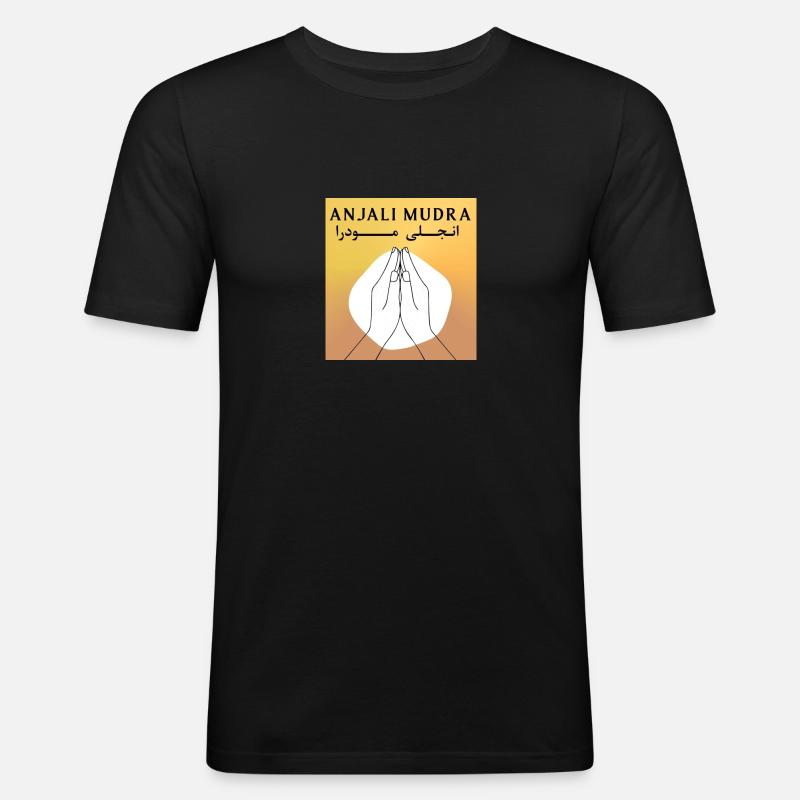 Anjali Mudra - Männer Slim Fit T-Shirt - Schwarz
