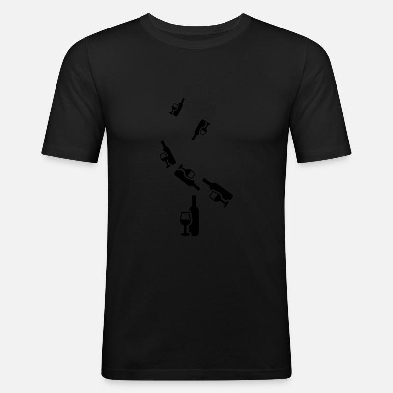 Wein Icon - Männer Slim Fit T-Shirt - Schwarz