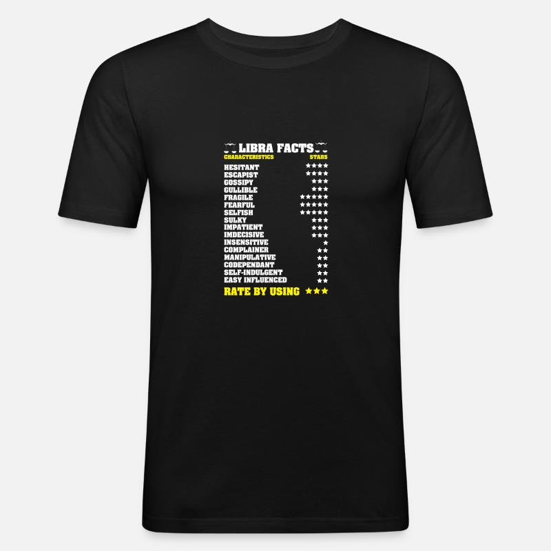 Sternzeichen Waage - Männer Slim Fit T-Shirt - Schwarz