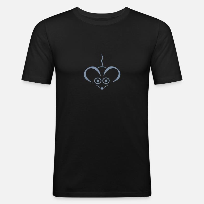 maus - Männer Slim Fit T-Shirt - Schwarz