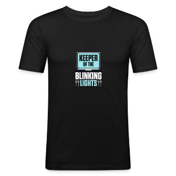 Keeper Of The Blinking Lights Network Networker - Men's Slim Fit T-Shirt - black - Front - Nik (191cm)