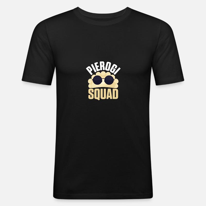 Pierogi Squad Polnisches Essen Pierogi - Männer Slim Fit T-Shirt - Schwarz