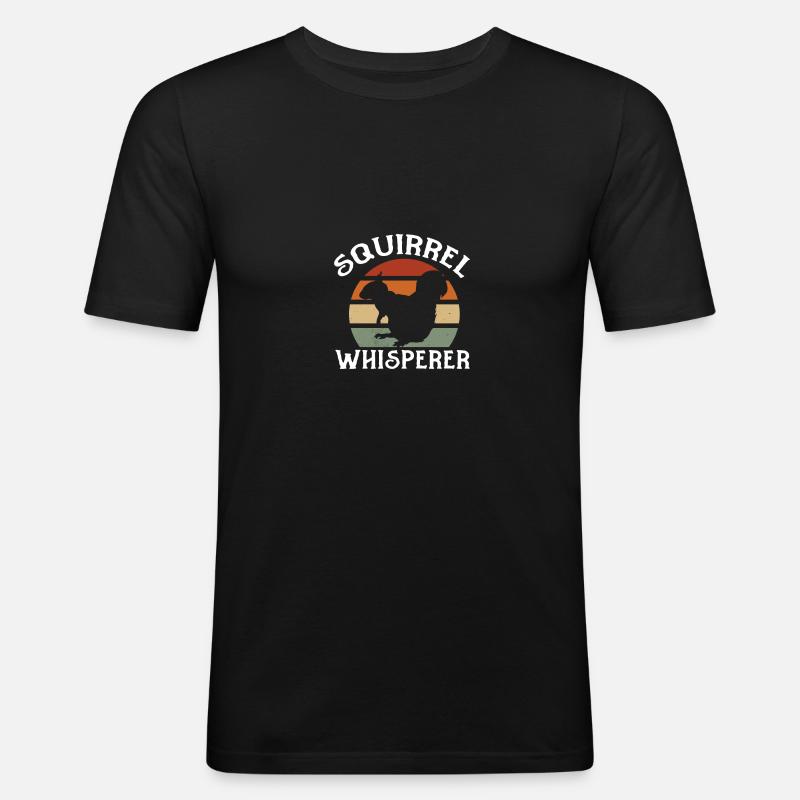Squirrel Whisperer für Wiesel Eichhörnchen - Männer Slim Fit T-Shirt - Schwarz