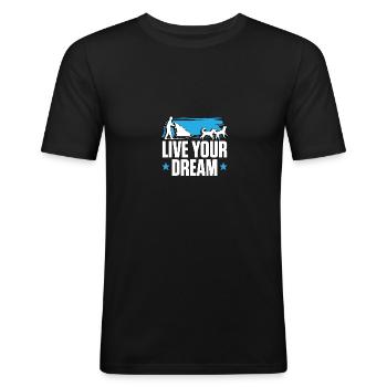 Live Your Dream Sled Dogs - Men's Slim Fit T-Shirt - black - Front - Nik (191cm)