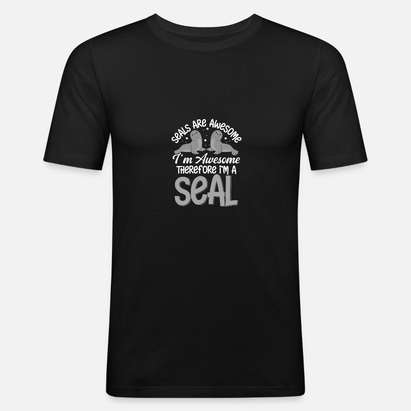 Seals Are Awesome Seelöwe Robben - Männer Slim Fit T-Shirt - Schwarz