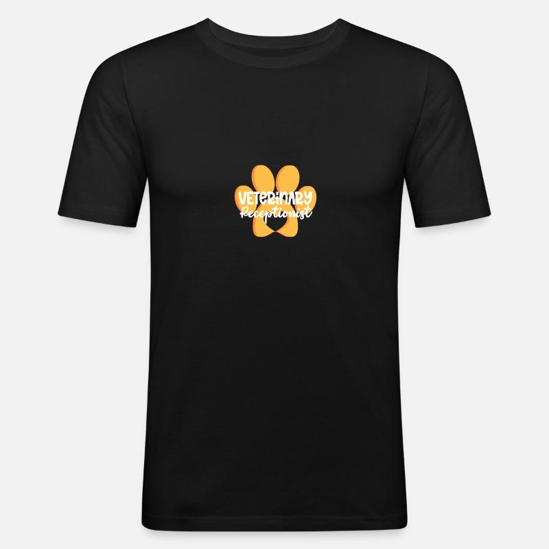 Veterinary Receptionist Veterinary Assistant - Men's Slim Fit T-Shirt - black