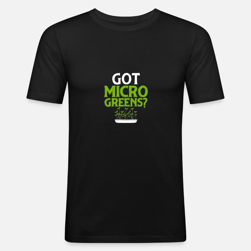 Got Microgreens Gärtnern Microgreen - Männer Slim Fit T-Shirt - Schwarz