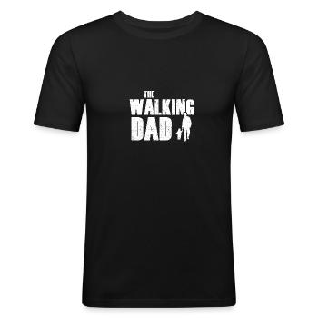 The Walking Dad - Parodie Shirt (Hell) - Männer Slim Fit T-Shirt - Schwarz - Vorne - Nik (191cm)