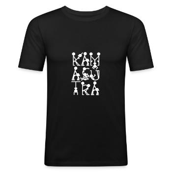 Stickman Kamasutra - T-shirt près du corps Homme - noir - Devant - Nik (191cm)
