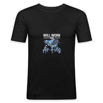 Fonctionnera pour les plongeurs de plongée Air Fills - T-shirt près du corps Homme - noir - Devant - Nik (191cm)