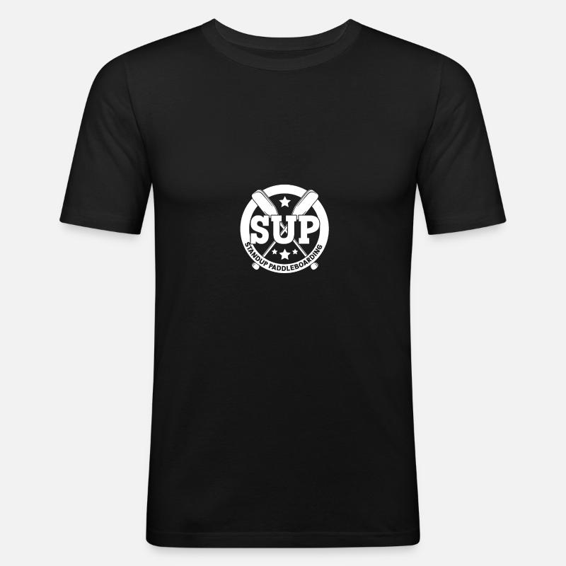 SUP Standup Paddleboarding Paddle Board - Männer Slim Fit T-Shirt - Schwarz
