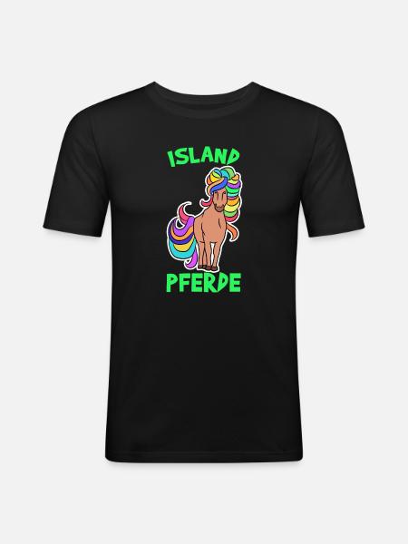 Hester ponni Islandshest Islandsk ordtak hest fan - Slim Fit T-skjorte for menn - svart