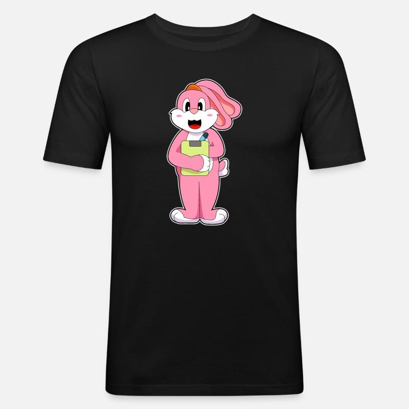 Bloc-notes Rabbit Secretary - T-shirt près du corps Homme - noir