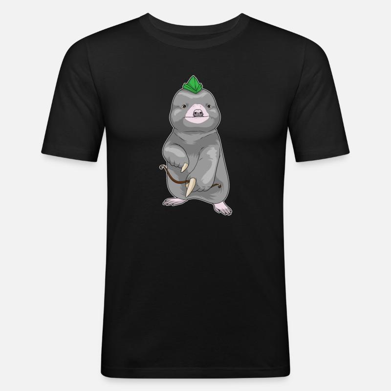 Maulwurf Bogenschütze Bogen - Männer Slim Fit T-Shirt - Schwarz