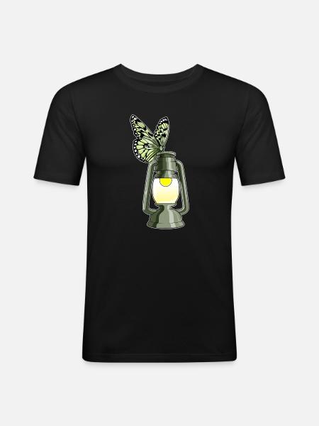 Butterfly Lantern - Men's Slim Fit T-Shirt - black