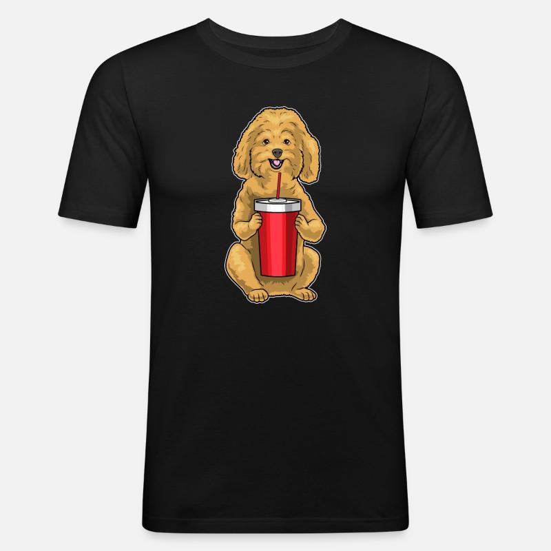 Mug caniche - T-shirt près du corps Homme - noir