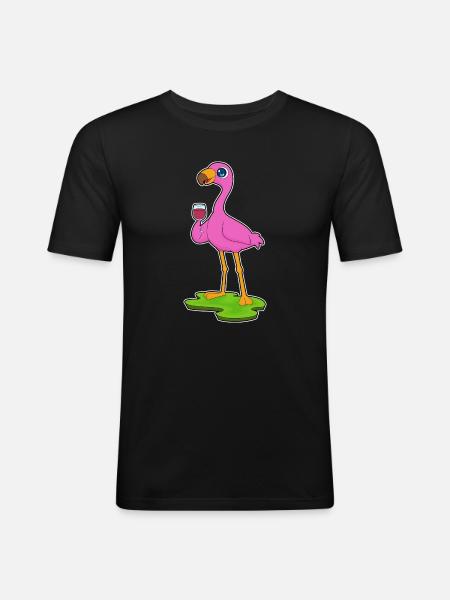 Flamingo Red Wine - Men's Slim Fit T-Shirt - black