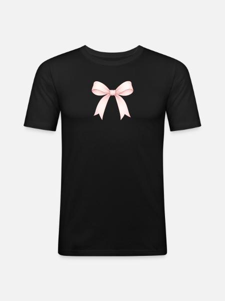 cute bow - Men's Slim Fit T-Shirt - black