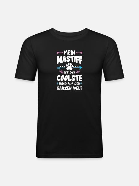 mastiff dog saying - Men's Slim Fit T-Shirt - black