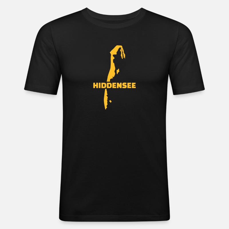 Hiddensee - Männer Slim Fit T-Shirt - Schwarz