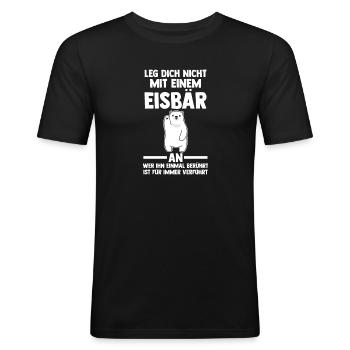 Eisbär Eisbären - Männer Slim Fit T-Shirt - Schwarz - Vorne - Nik (191cm)