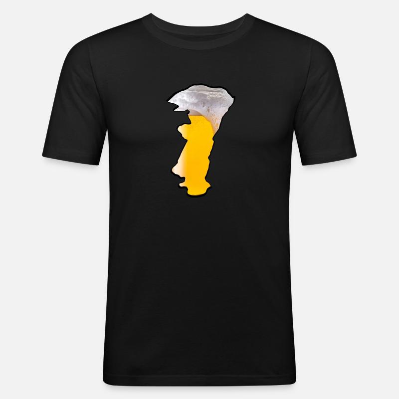 Elsässer Bier - Männer Slim Fit T-Shirt - Schwarz
