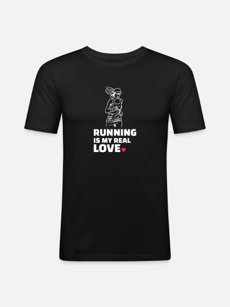 J’adore la course - T-shirt près du corps Homme - noir