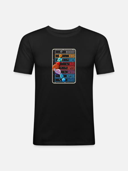 Solar system planets astronomer science - Men's Slim Fit T-Shirt - black