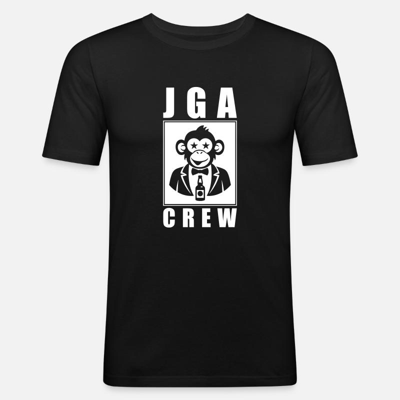 JGA Crew Affe Junggesellenabschied - Männer Slim Fit T-Shirt - Schwarz
