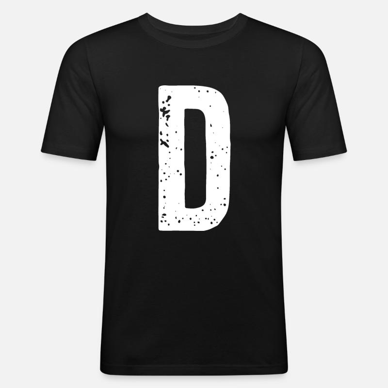 D-Buchstabe - Männer Slim Fit T-Shirt - Schwarz