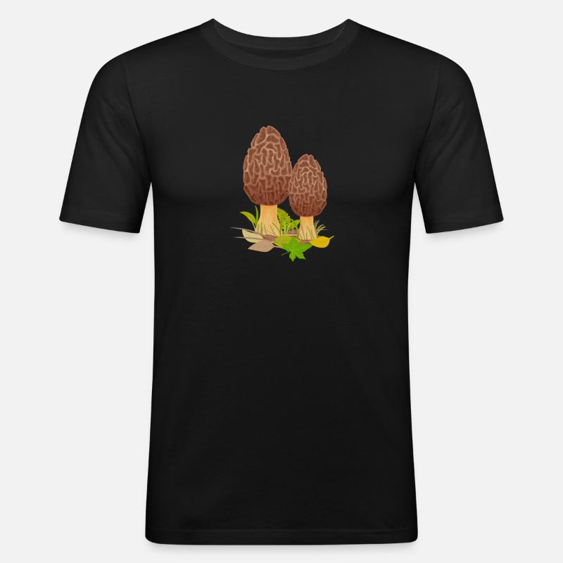 Champignons Champignons - Männer Slim Fit T-Shirt - Schwarz